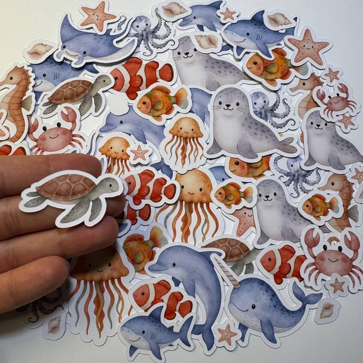 Under the Sea Die Cuts Set – 60 Pieces | Handmade Ocean Paper Cutouts by ValeoDecor (Not Stickers)