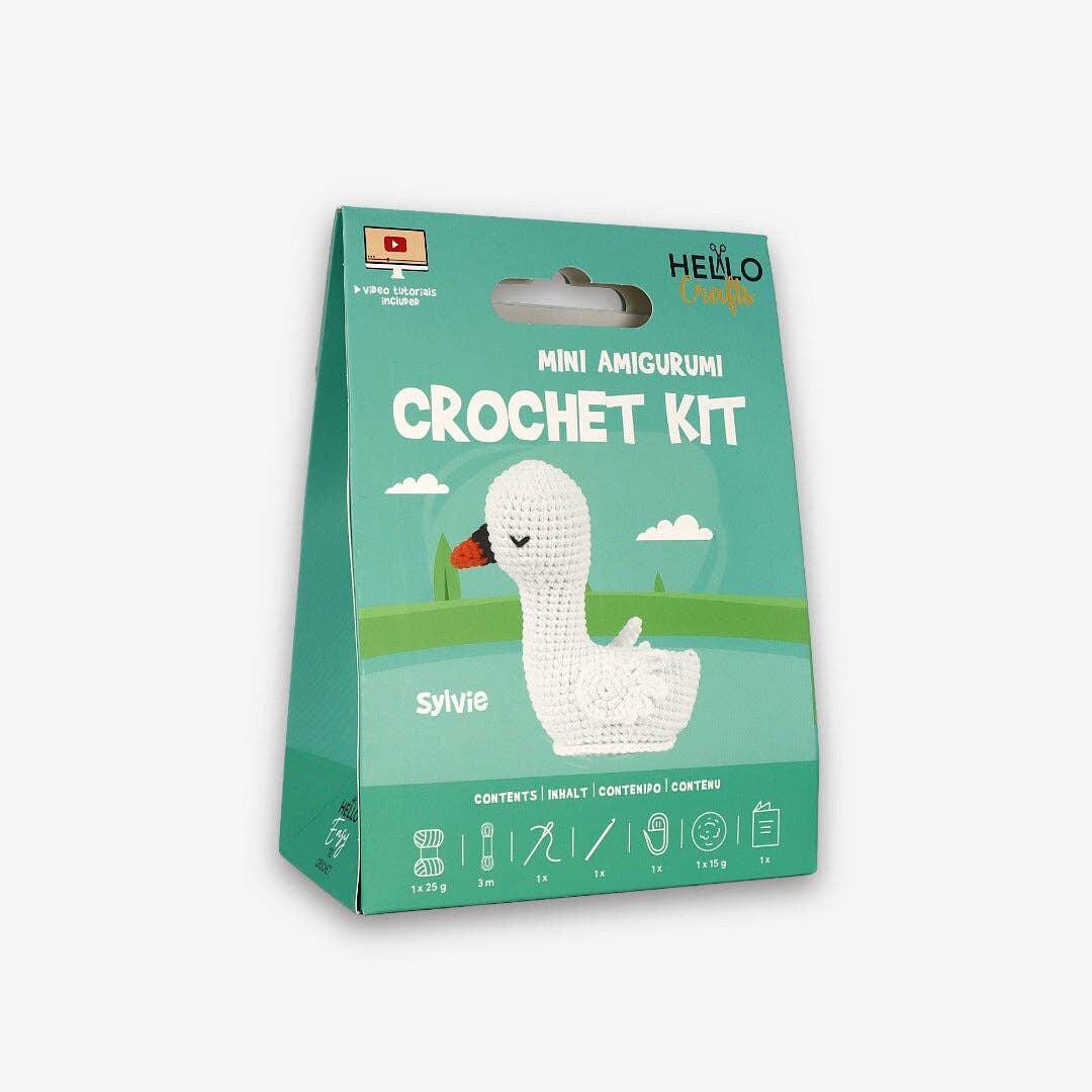 Knitty Critters - Mini Amigurumi - Sylvie | DIY Crochet Kit - Crochet Kits For Beginners - Soft Cotton/Acrylic Yarn