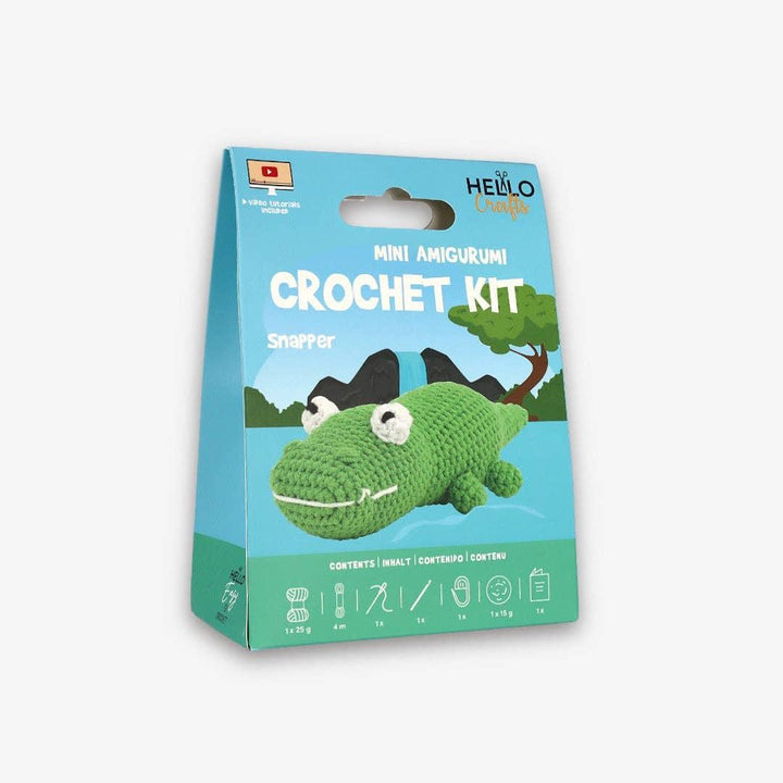 Knitty Critters - Mini Amigurumi - Snapper | DIY Crochet Kit - Crochet Kits For Beginners - Soft Cotton/Acrylic Blend Yarn