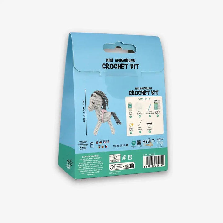 Knitty Critters - Mini Amigurumi - Prancy | DIY Crochet Kit - Crochet Kits For Beginners - Soft Cotton/Acrylic Blend Yarn
