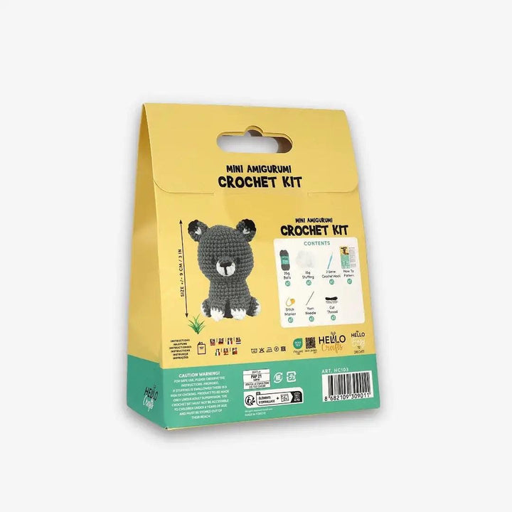 Knitty Critters - Mini Amigurumi - Howler | DIY Crochet Kit - Crochet Kits For Beginners - Soft Cotton/Acrylic Blend Yarn