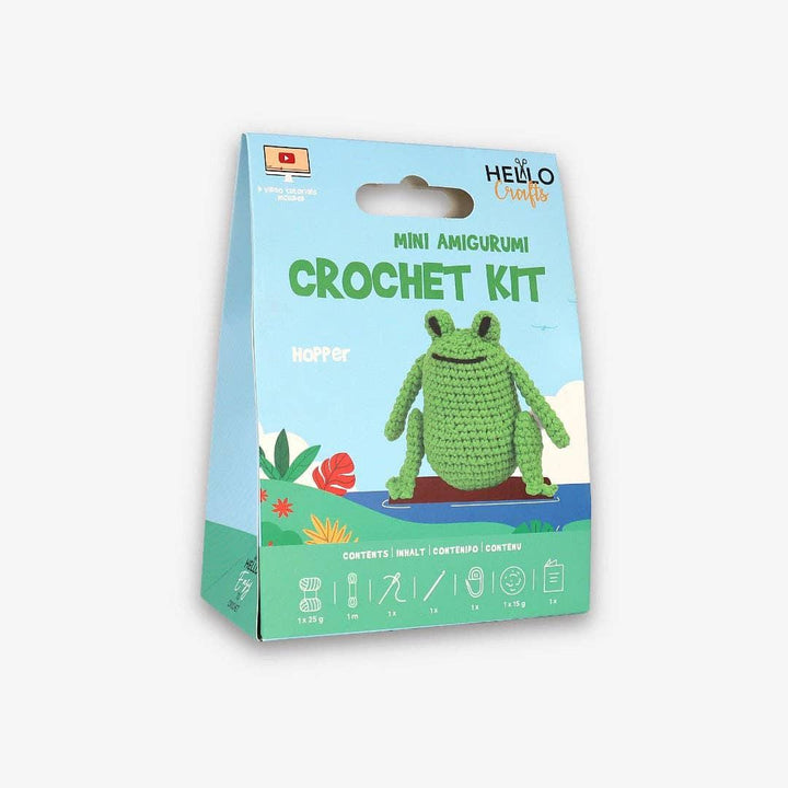Knitty Critters - Mini Amigurumi - Hopper | DIY Crochet Kit - Crochet Kits For Beginners - Soft Cotton/Acrylic Blend Yarn