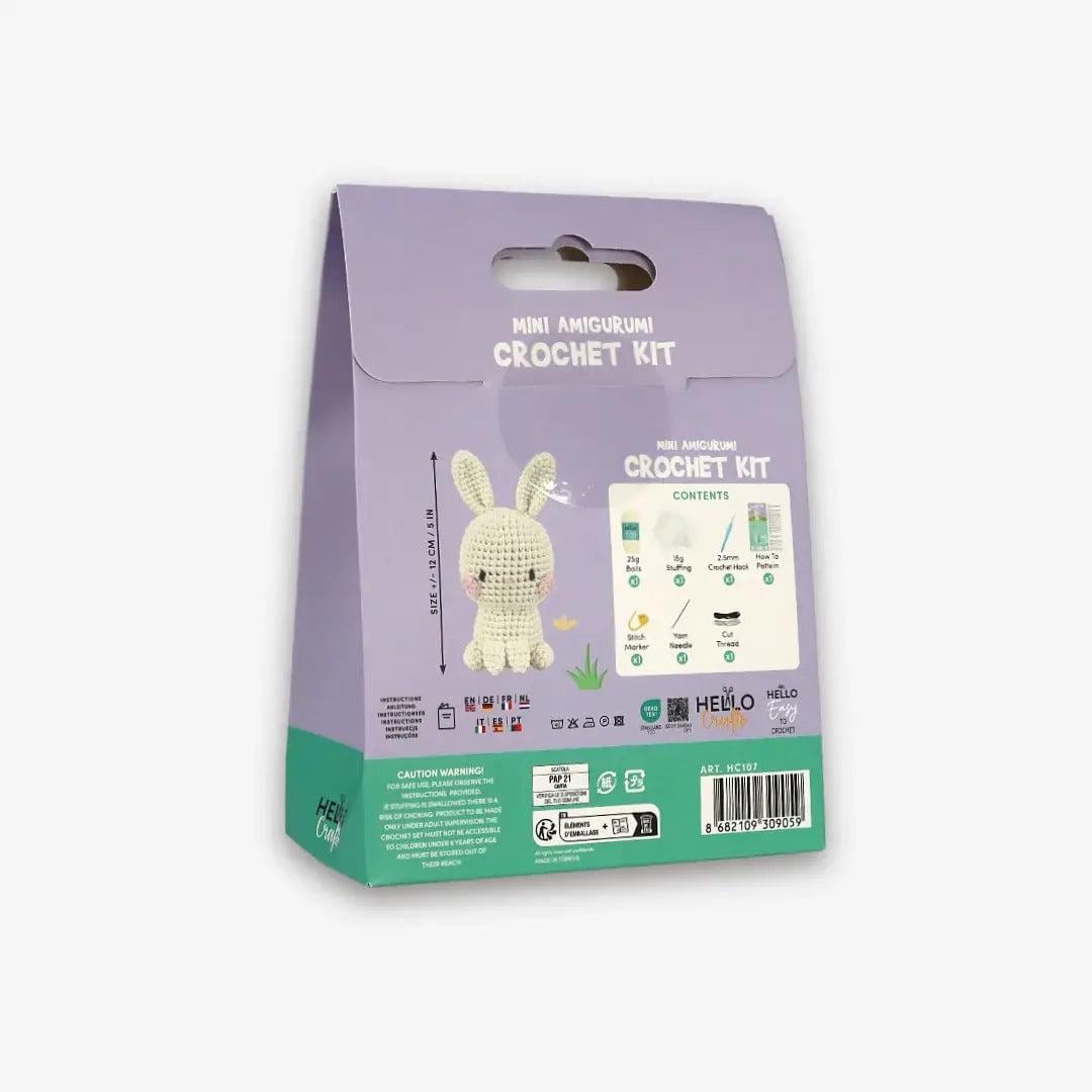 Knitty Critters - Mini Amigurumi - Binky | DIY Crochet Kit - Crochet Kits For Beginners - Soft Cotton/Acrylic Blend Yarn
