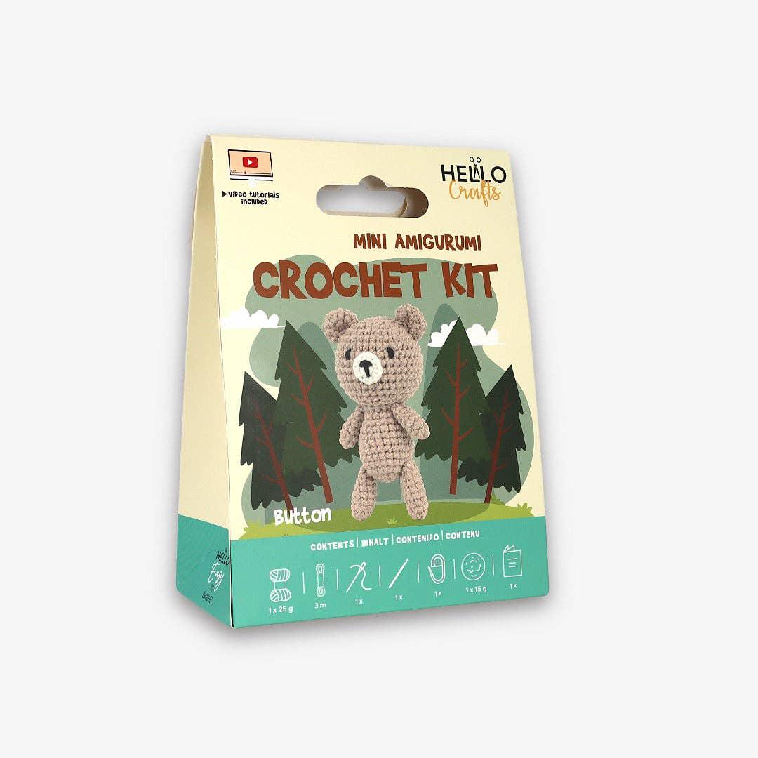 Knitty Critters - Mini Amigurumi | DIY Crochet Kit - Crochet Kits For Beginners - Soft Cotton/Acrylic Blend Yarn - Crochet Hook And Pattern