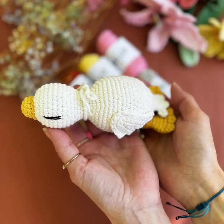 Knitty Critters - Pouch Pals - Graham Goose Kit - Amigurumi Kit - Crochet Kit For Beginners - Recycled Cotton Yarn