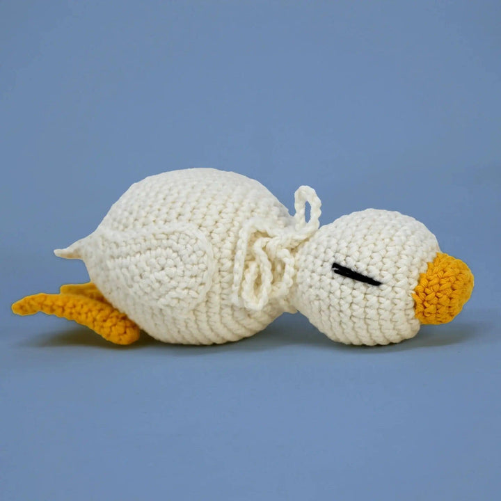 Knitty Critters - Pouch Pals - Graham Goose Kit - Amigurumi Kit - Crochet Kit For Beginners - Recycled Cotton Yarn