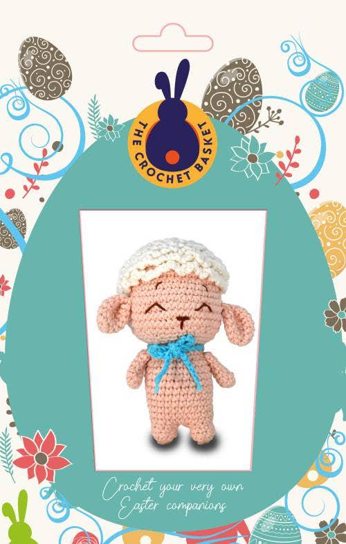 Knitty Critters - The Crochet Basket - Little Lamb, Kit - Crochet Kits For All Skill Levels - Adorable Amigurumi Creations