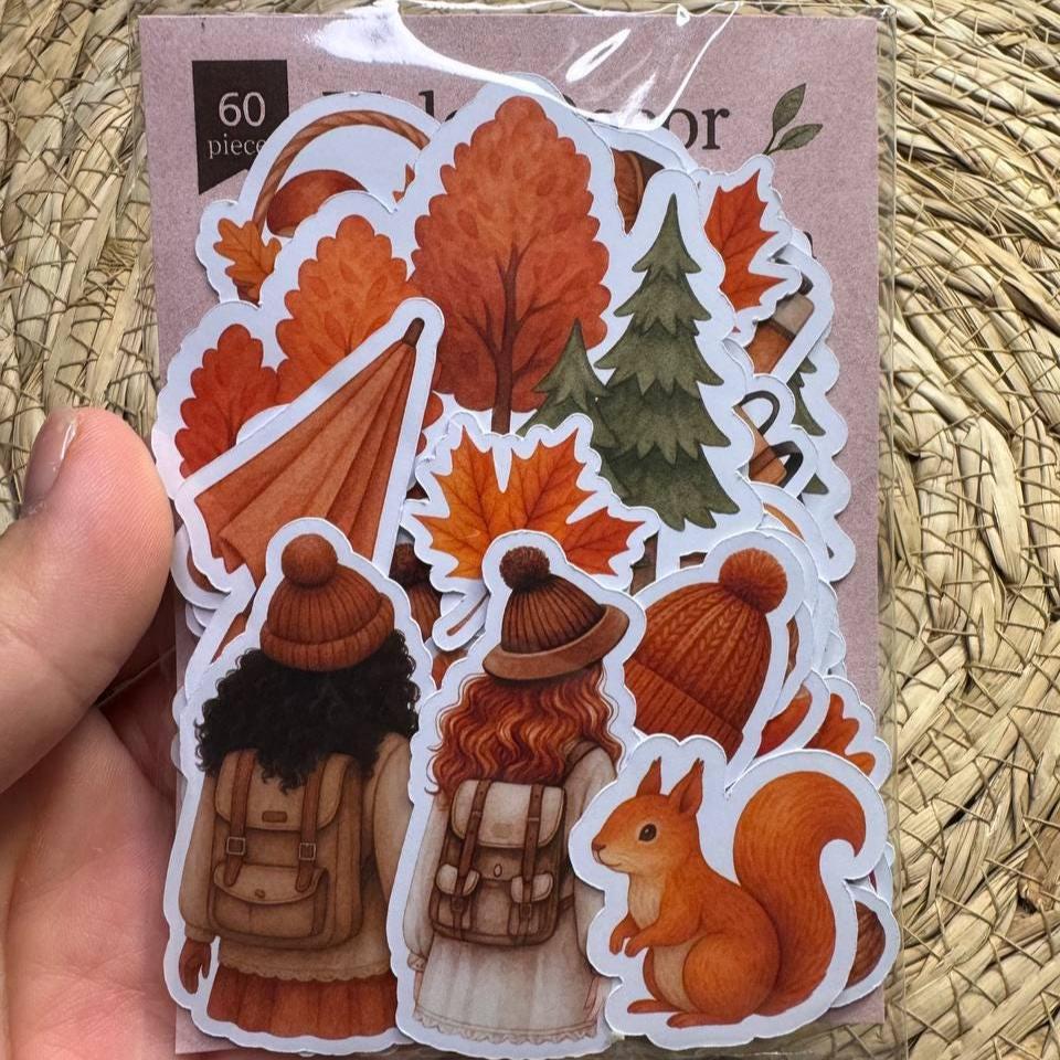 Autumn Adventure Die Cuts Set – 60 Pieces | Handmade Cosy Paper Cutouts by ValeoDecor (Not Stickers)