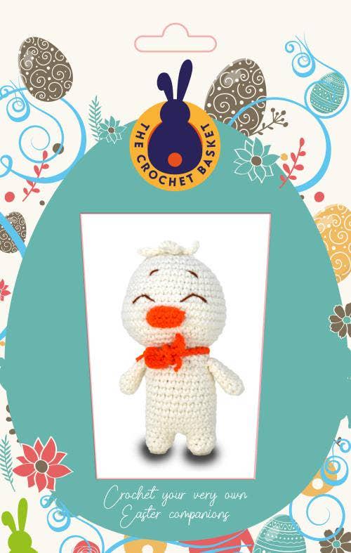 Knitty Critters - The Crochet Basket - Little Duckling Kit - Crochet Kits For Beginners - Adorable Amigurumi Patterns - 100% Cotton Yarn Kit