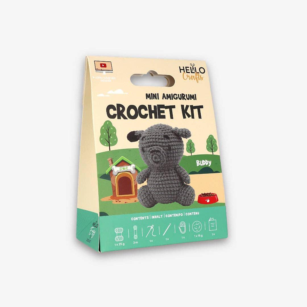 Knitty Critters - Mini Amigurumi - Buddy | DIY Crochet Kit - Crochet Kits For Beginners - Soft Cotton/Acrylic Yarn - Amigurumi Crochet Kit