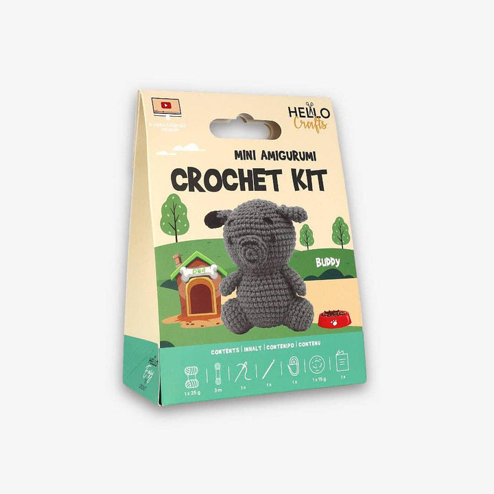 Knitty Critters - Mini Amigurumi - Buddy | DIY Crochet Kit - Crochet Kits For Beginners - Soft Cotton/Acrylic Yarn - Amigurumi Crochet Kit