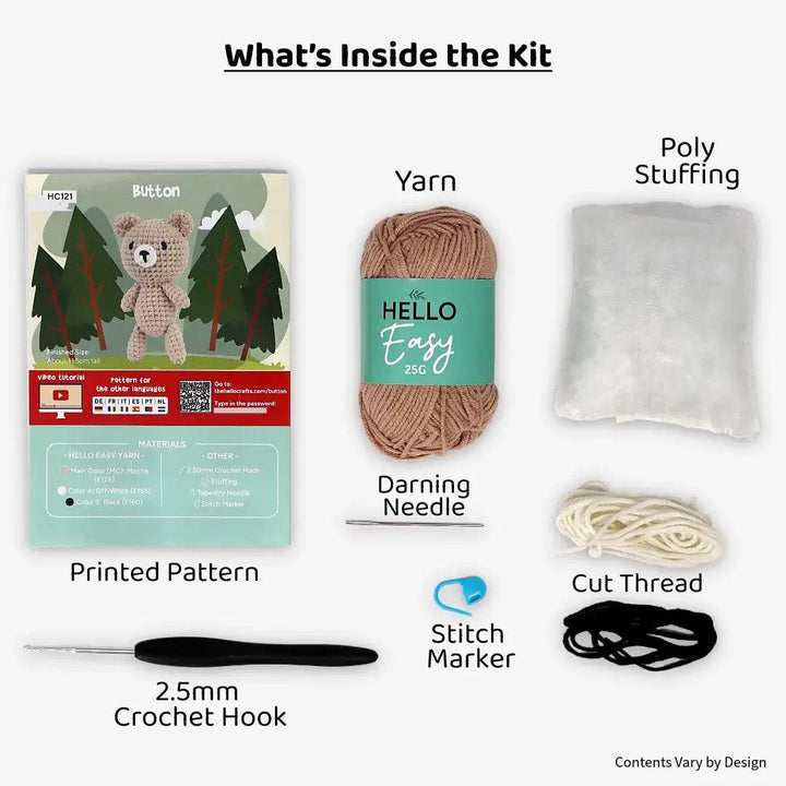 Knitty Critters - Mini Amigurumi - Prancy | DIY Crochet Kit - Crochet Kits For Beginners - Soft Cotton/Acrylic Blend Yarn