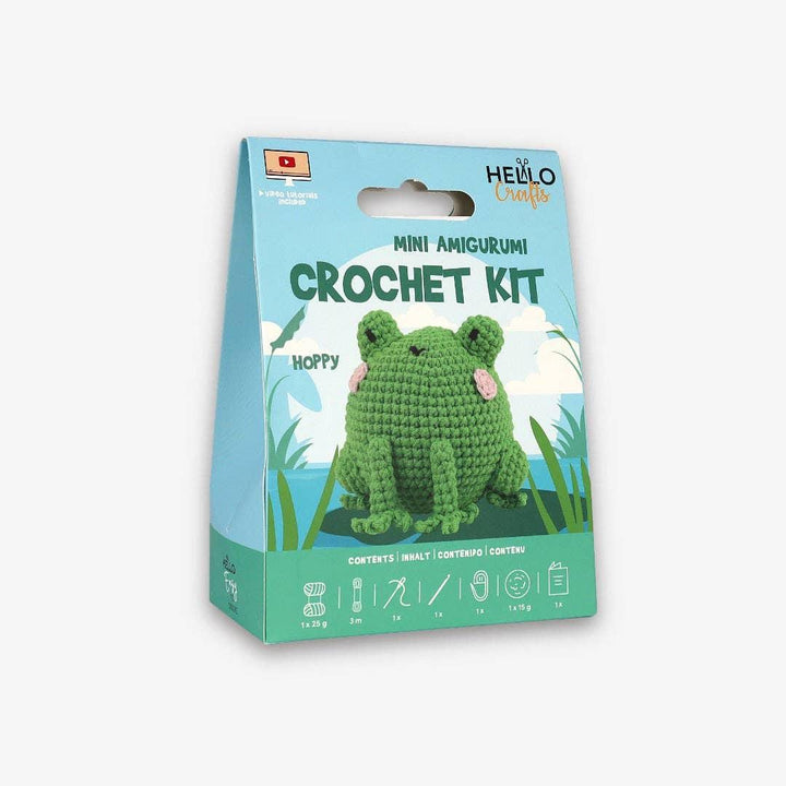 Knitty Critters - Mini Amigurumi - Hoppy | DIY Crochet Kit - Crochet Kits For Beginners - Soft Cotton/Acrylic Blend Yarn
