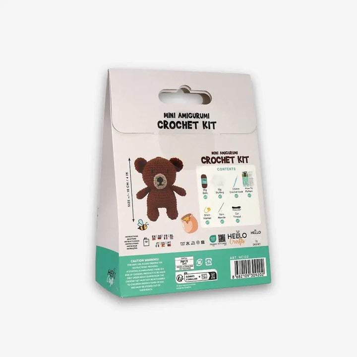 Knitty Critters - Mini Amigurumi - Barney | DIY Crochet Kit - Crochet Kits For Beginners - Soft Cotton/Acrylic Blend Yarn