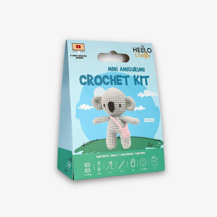 Knitty Critters - Mini Amigurumi - Ozzy | DIY Crochet Kit - Crochet Kits For Beginners - Soft Cotton/Acrylic Blend Yarn