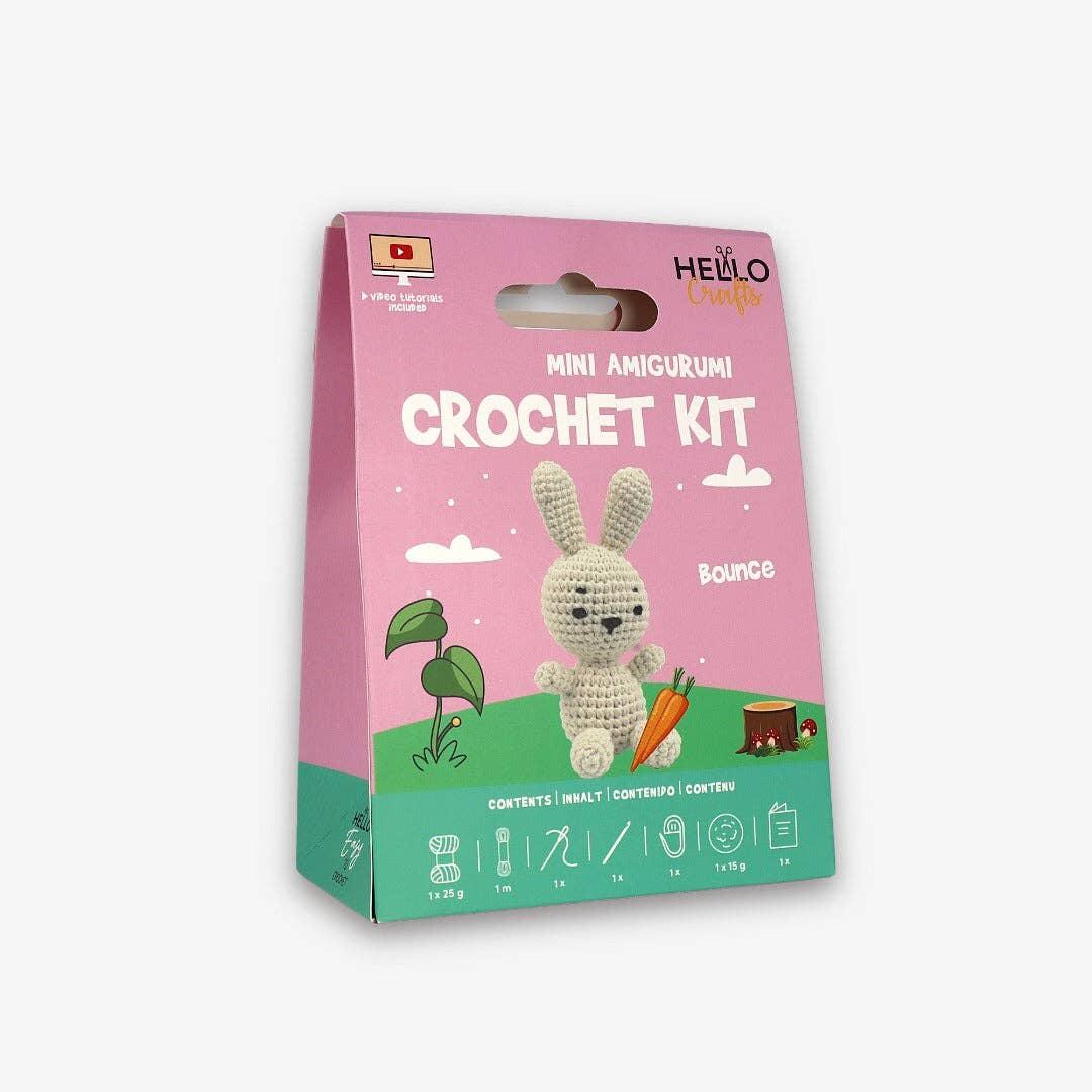 Knitty Critters - Mini Amigurumi - Bounce | DIY Crochet Kit - Crochet Kits For Beginners - Soft Cotton/Acrylic Blend Yarn