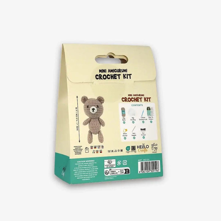 Knitty Critters - Mini Amigurumi | DIY Crochet Kit - Crochet Kits For Beginners - Soft Cotton/Acrylic Blend Yarn - Crochet Hook And Pattern