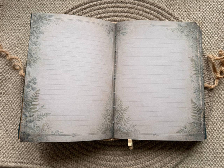 Botanical Junk Journal A5 – Handmade Vintage Style Scrapbook – Fabric Covered Journal – Nature Writing Notebook – Gift for Her