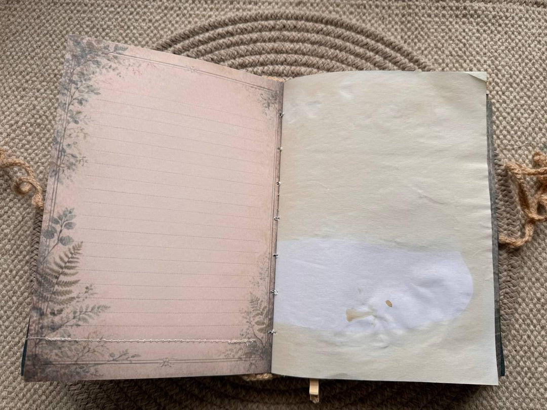 Botanical Junk Journal A5 – Handmade Vintage Style Scrapbook – Fabric Covered Journal – Nature Writing Notebook – Gift for Her