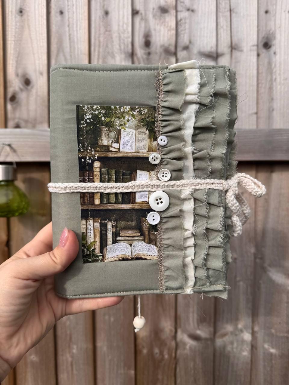 Botanical Junk Journal A5 – Handmade Fabric Notebook – Vintage Style Writing Journal – Scrapbook Album with Pockets – Cottagecore Gift