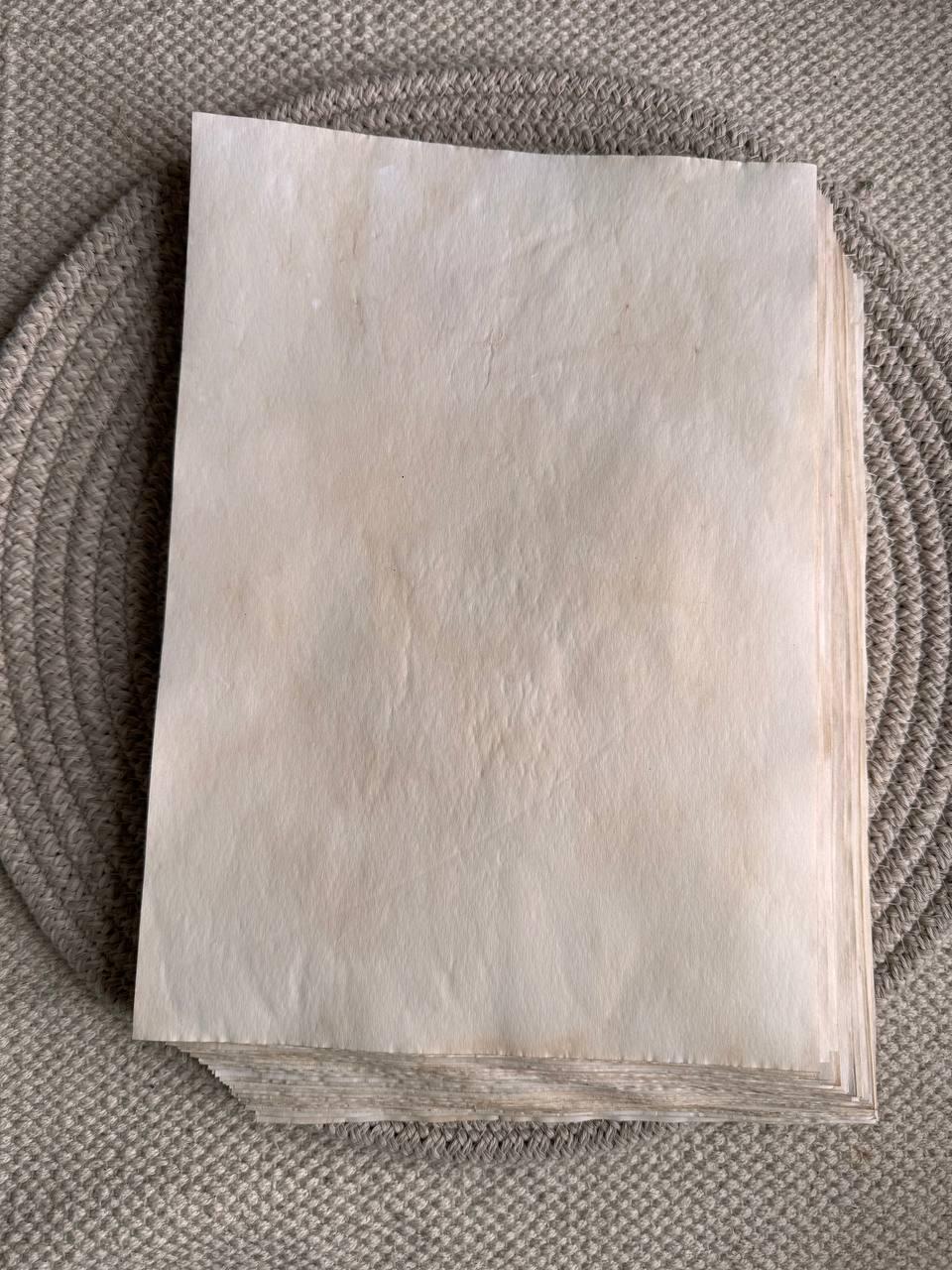 Handmade Tea Stained Paper A4 | 80gsm Aged Vintage Sheets for Junk Journal, Book Binding & Scrapbooking