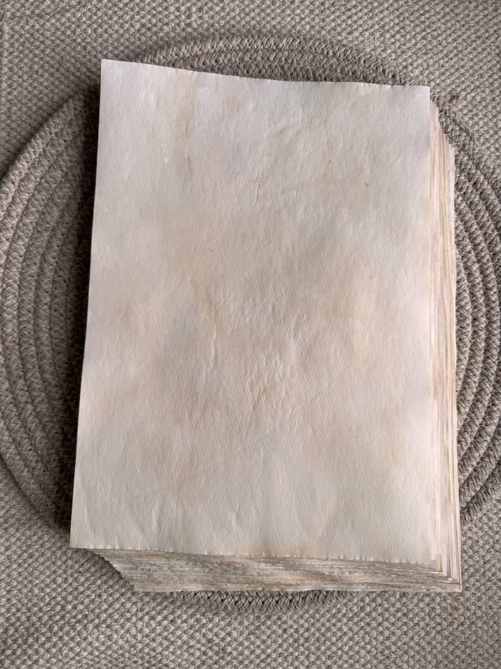 Handmade Tea Stained Paper A4 | 80gsm Aged Vintage Sheets for Junk Journal, Book Binding & Scrapbooking