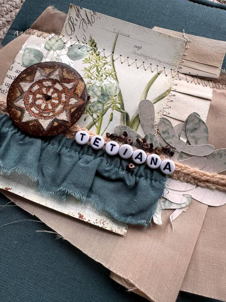 Botanical Junk Journal A5 – Handmade Vintage Style Scrapbook – Fabric Covered Journal – Nature Writing Notebook – Gift for Her