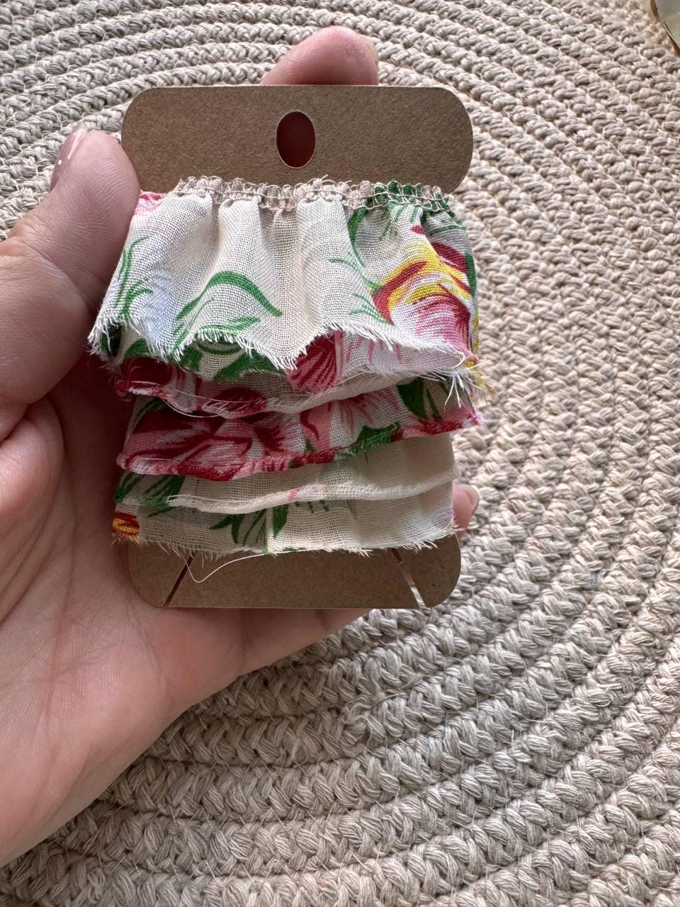 Handmade vintage-style fabric trim created especially for decorating your junk journals and creative projects, Journal Craft Supplies