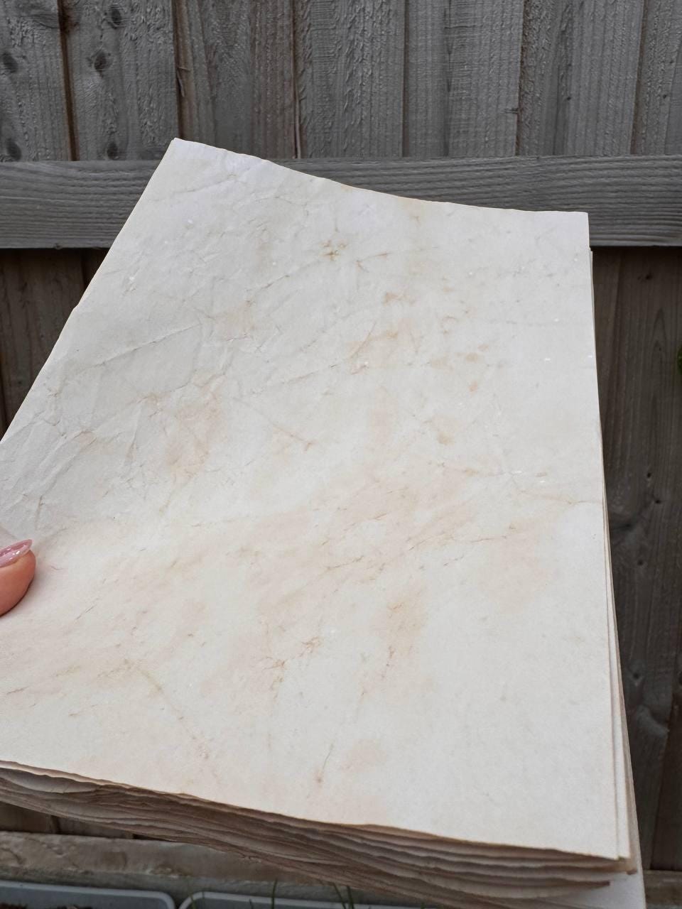 Handmade Crinkled Tea Stained Paper A4 | 80gsm Textured Aged Sheets for Junk Journal, Book Binding & Craft