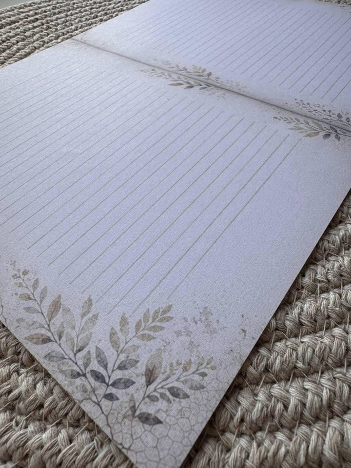 Vintage Notebook PagesA4,set includes 20sheets,A5 Journal Inserts, Handmade Lined Paper, Junk Journal Pages,Neutral Botanical Stationery Set