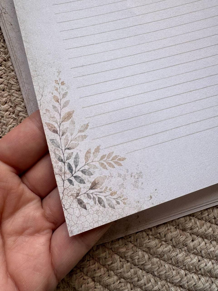 Vintage Notebook PagesA4,set includes 20sheets,A5 Journal Inserts, Handmade Lined Paper, Junk Journal Pages,Neutral Botanical Stationery Set