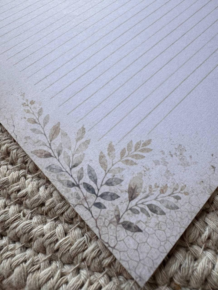 Vintage Notebook PagesA4,set includes 20sheets,A5 Journal Inserts, Handmade Lined Paper, Junk Journal Pages,Neutral Botanical Stationery Set