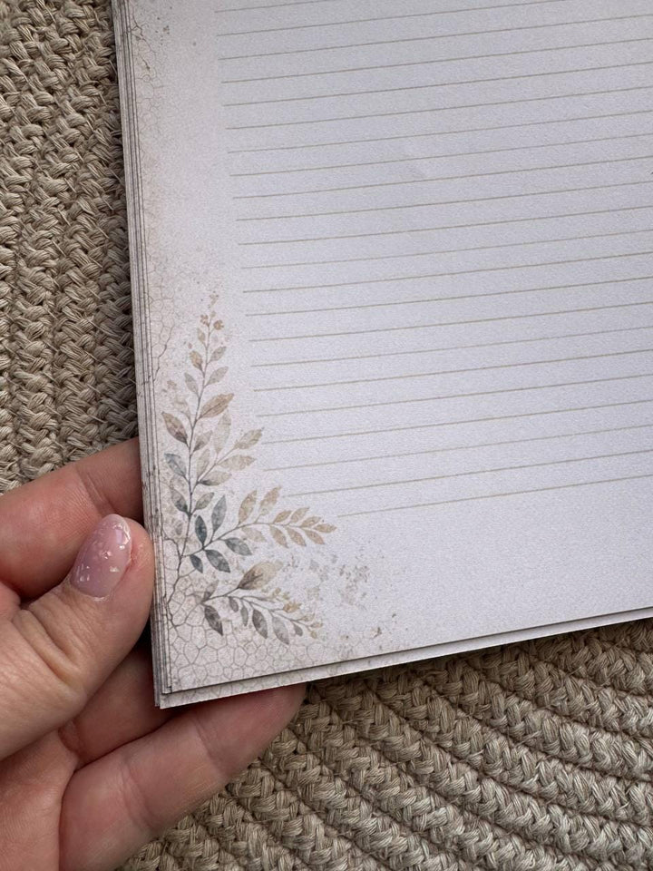 Vintage Notebook PagesA4,set includes 20sheets,A5 Journal Inserts, Handmade Lined Paper, Junk Journal Pages,Neutral Botanical Stationery Set