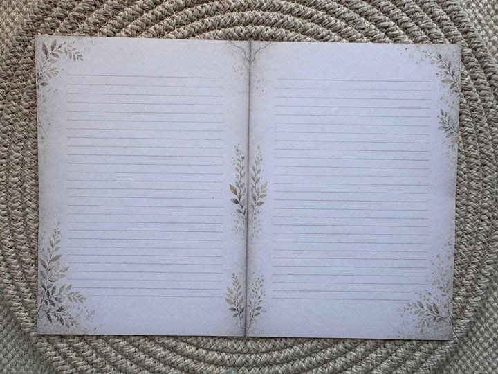 Vintage Notebook PagesA4,set includes 20sheets,A5 Journal Inserts, Handmade Lined Paper, Junk Journal Pages,Neutral Botanical Stationery Set