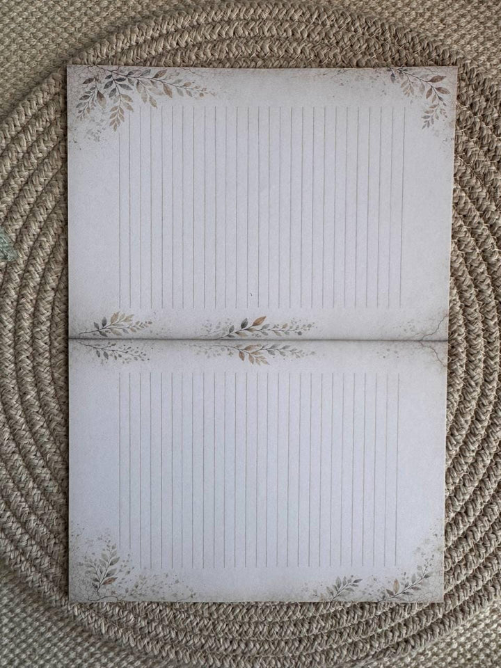 Vintage Notebook PagesA4,set includes 20sheets,A5 Journal Inserts, Handmade Lined Paper, Junk Journal Pages,Neutral Botanical Stationery Set