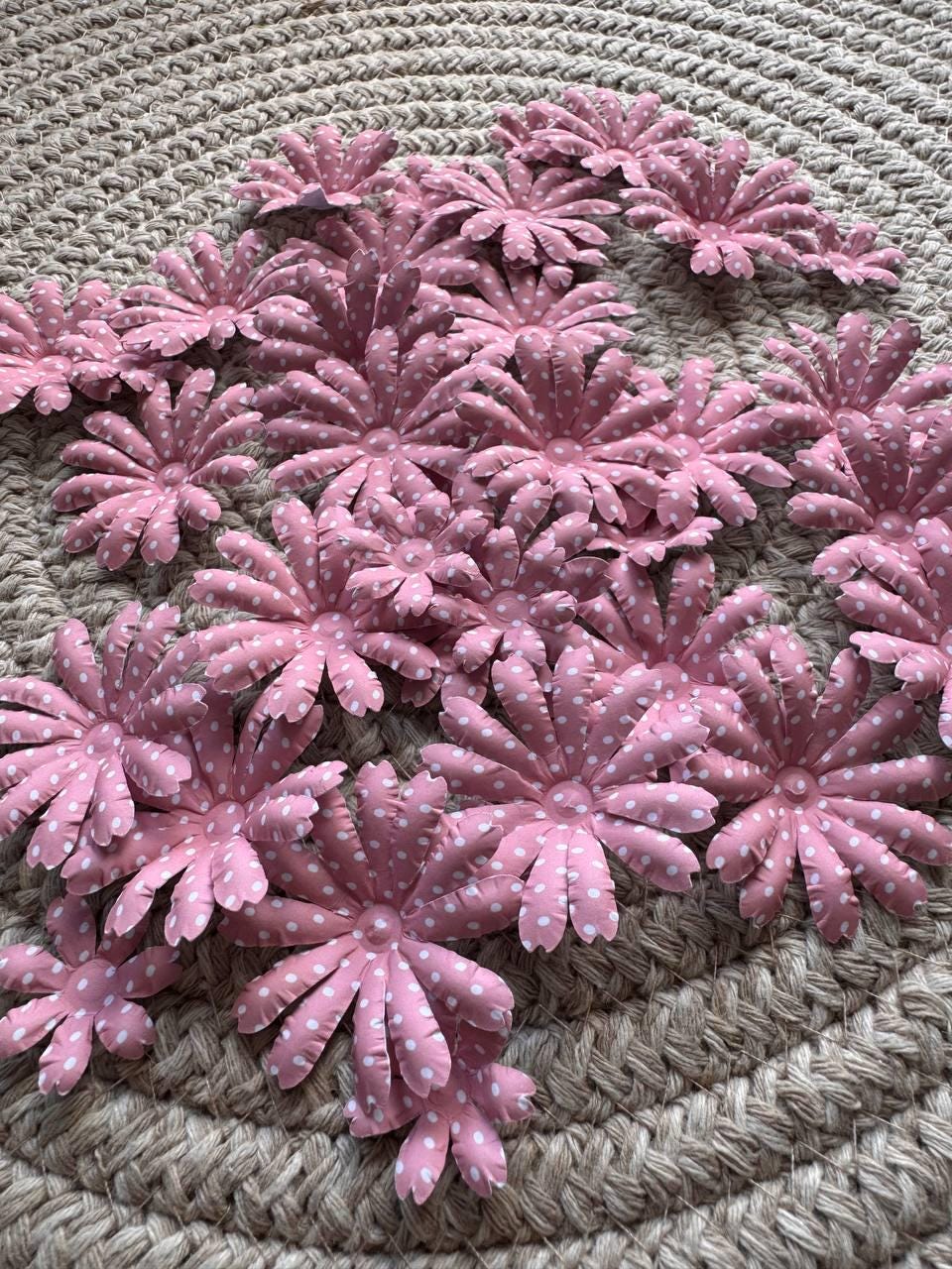 Set of 35 Handmade Paper Flowers, Vintage Floral Embellishments, Scrapbooking Flowers, Junk Journal Decor, Small Paper Blossoms