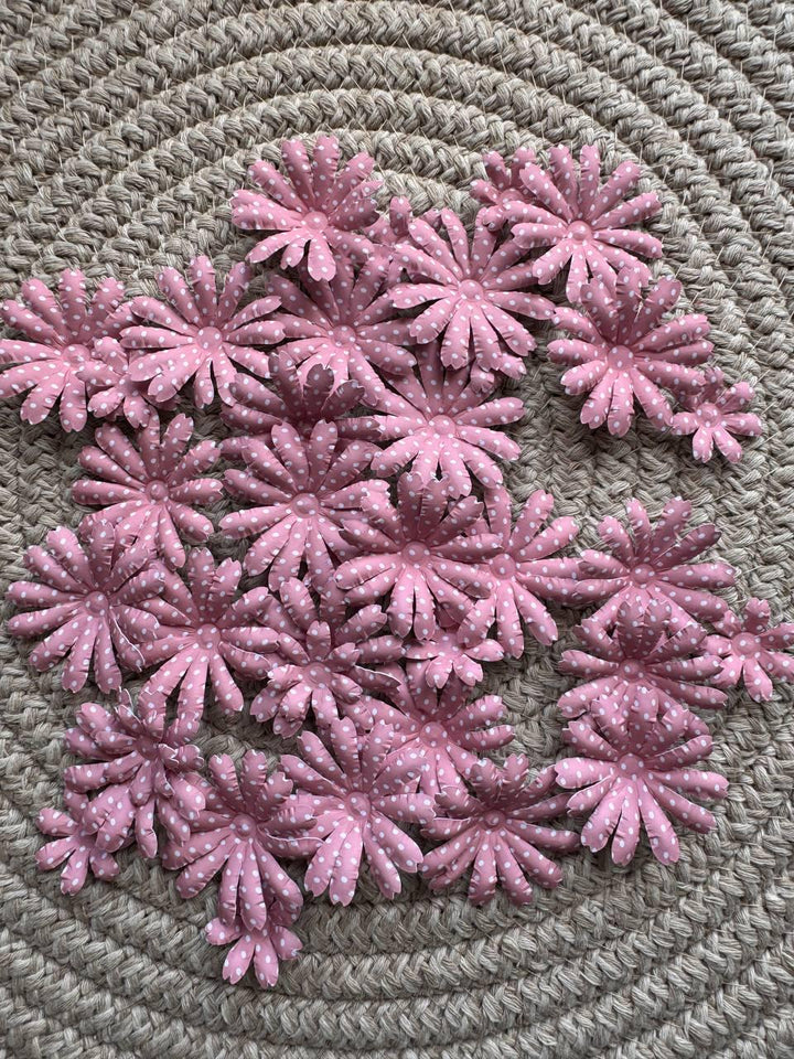 Set of 35 Handmade Paper Flowers, Vintage Floral Embellishments, Scrapbooking Flowers, Junk Journal Decor, Small Paper Blossoms
