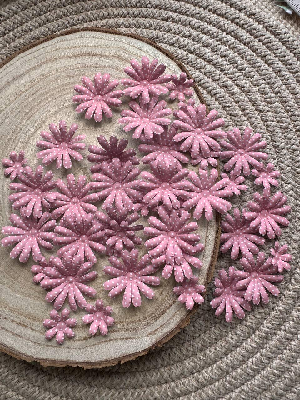 Set of 35 Handmade Paper Flowers, Vintage Floral Embellishments, Scrapbooking Flowers, Junk Journal Decor, Small Paper Blossoms