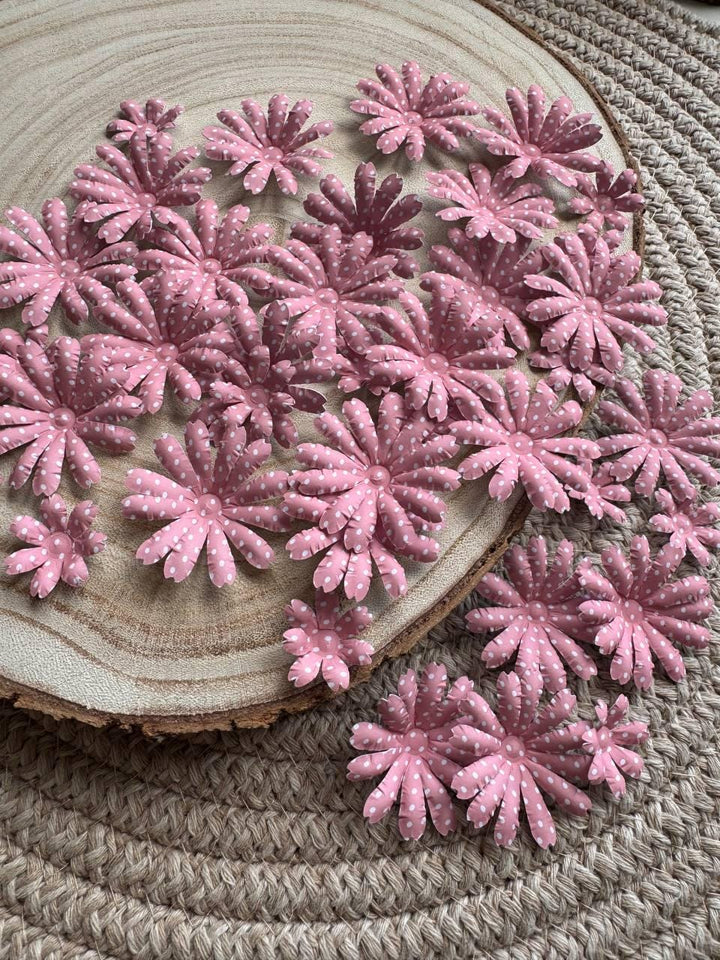 Set of 35 Handmade Paper Flowers, Vintage Floral Embellishments, Scrapbooking Flowers, Junk Journal Decor, Small Paper Blossoms