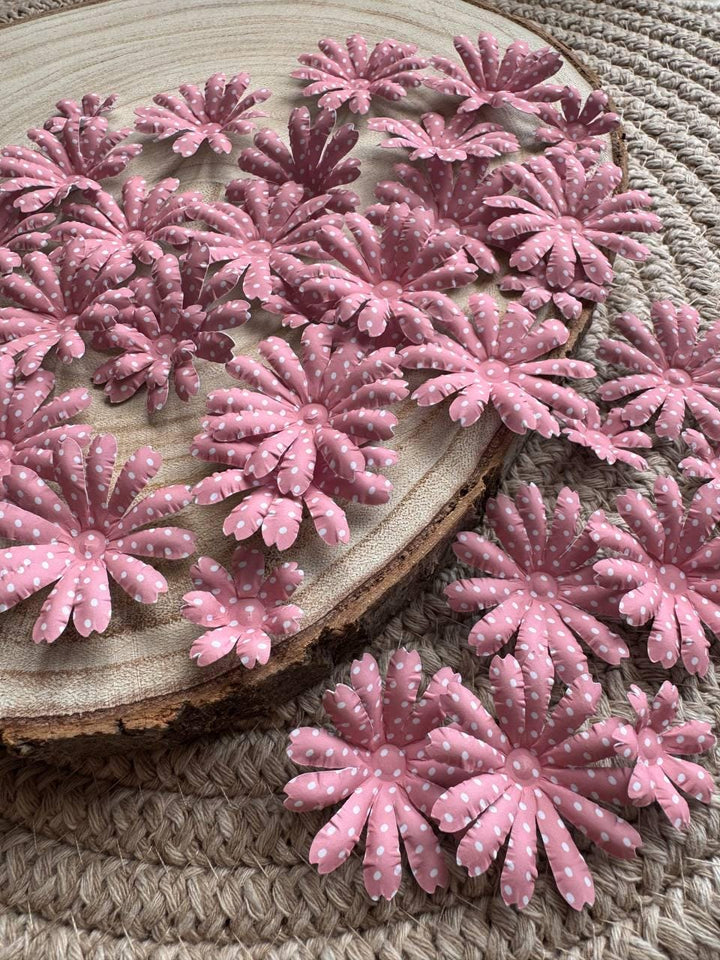 Set of 35 Handmade Paper Flowers, Vintage Floral Embellishments, Scrapbooking Flowers, Junk Journal Decor, Small Paper Blossoms