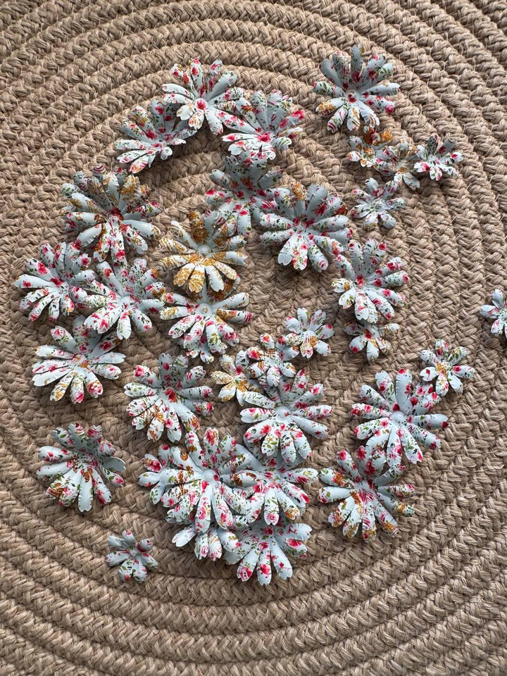 Set of 35 Handmade Paper Flowers, Vintage Floral Embellishments, Scrapbooking Flowers, Junk Journal Decor, Small Paper Blossoms