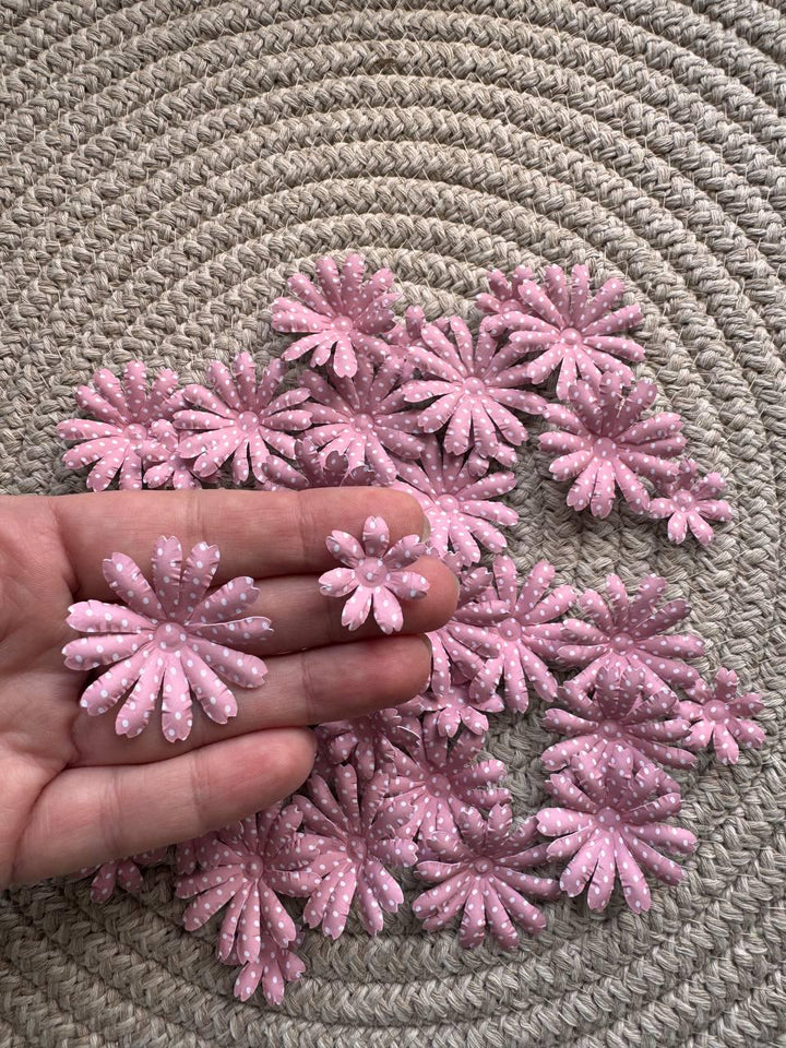Set of 35 Handmade Paper Flowers, Vintage Floral Embellishments, Scrapbooking Flowers, Junk Journal Decor, Small Paper Blossoms