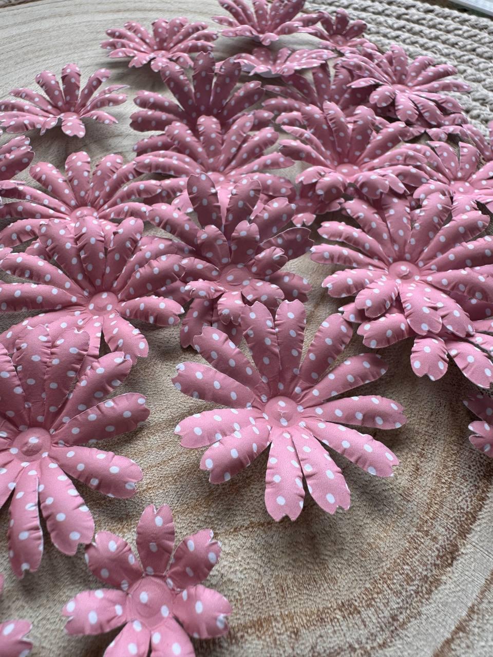 Set of 35 Handmade Paper Flowers, Vintage Floral Embellishments, Scrapbooking Flowers, Junk Journal Decor, Small Paper Blossoms