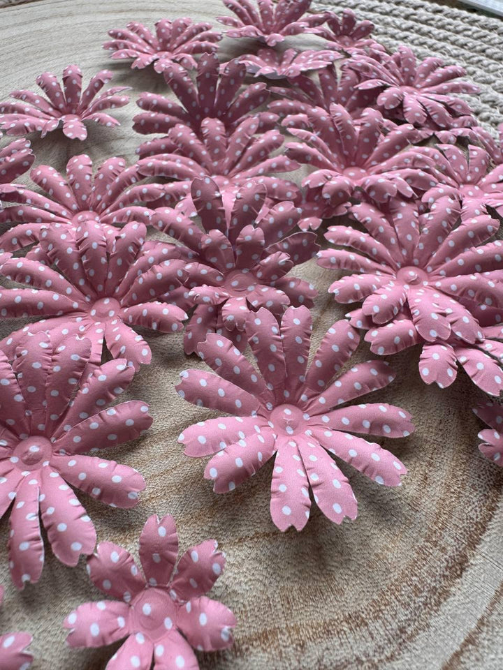 Set of 35 Handmade Paper Flowers, Vintage Floral Embellishments, Scrapbooking Flowers, Junk Journal Decor, Small Paper Blossoms