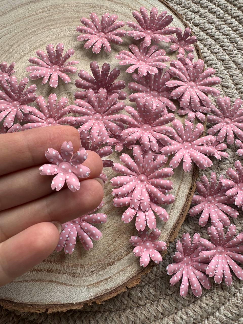 Set of 35 Handmade Paper Flowers, Vintage Floral Embellishments, Scrapbooking Flowers, Junk Journal Decor, Small Paper Blossoms