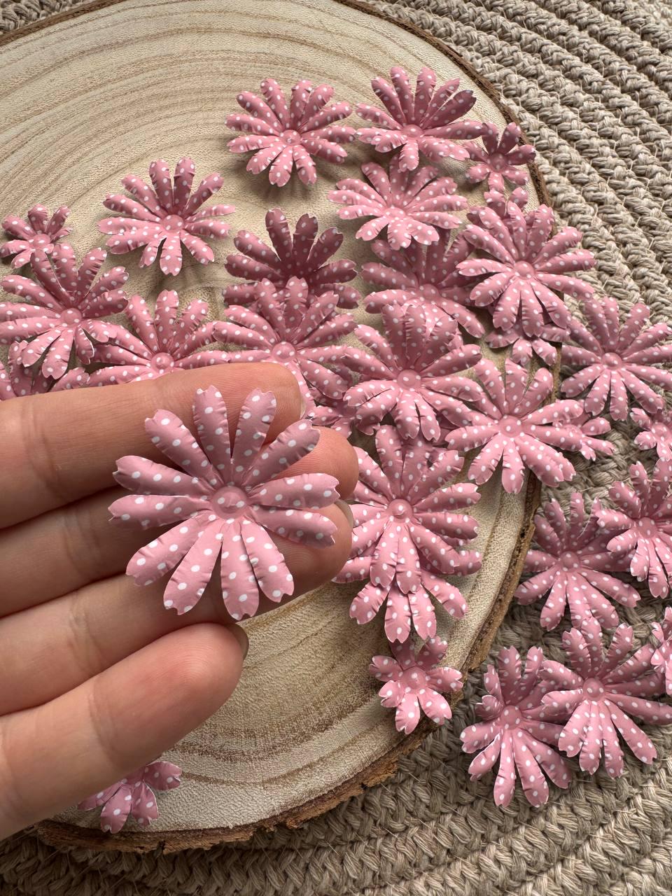 Set of 35 Handmade Paper Flowers, Vintage Floral Embellishments, Scrapbooking Flowers, Junk Journal Decor, Small Paper Blossoms