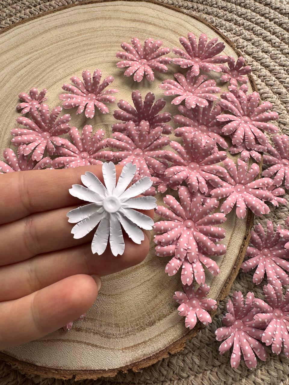 Set of 35 Handmade Paper Flowers, Vintage Floral Embellishments, Scrapbooking Flowers, Junk Journal Decor, Small Paper Blossoms