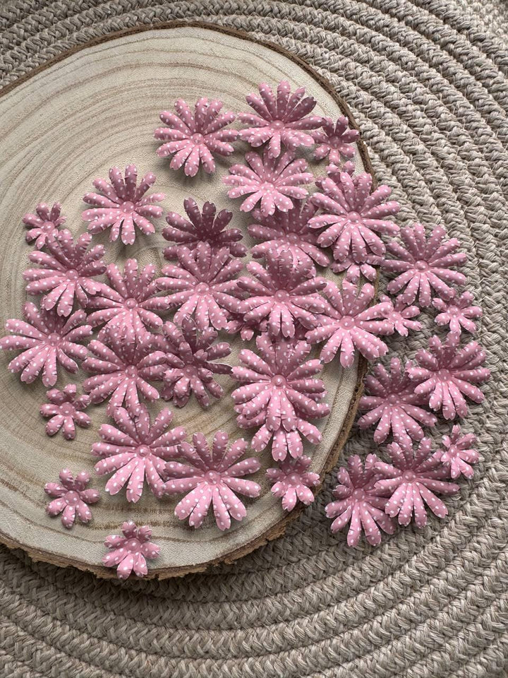 Set of 35 Handmade Paper Flowers, Vintage Floral Embellishments, Scrapbooking Flowers, Junk Journal Decor, Small Paper Blossoms