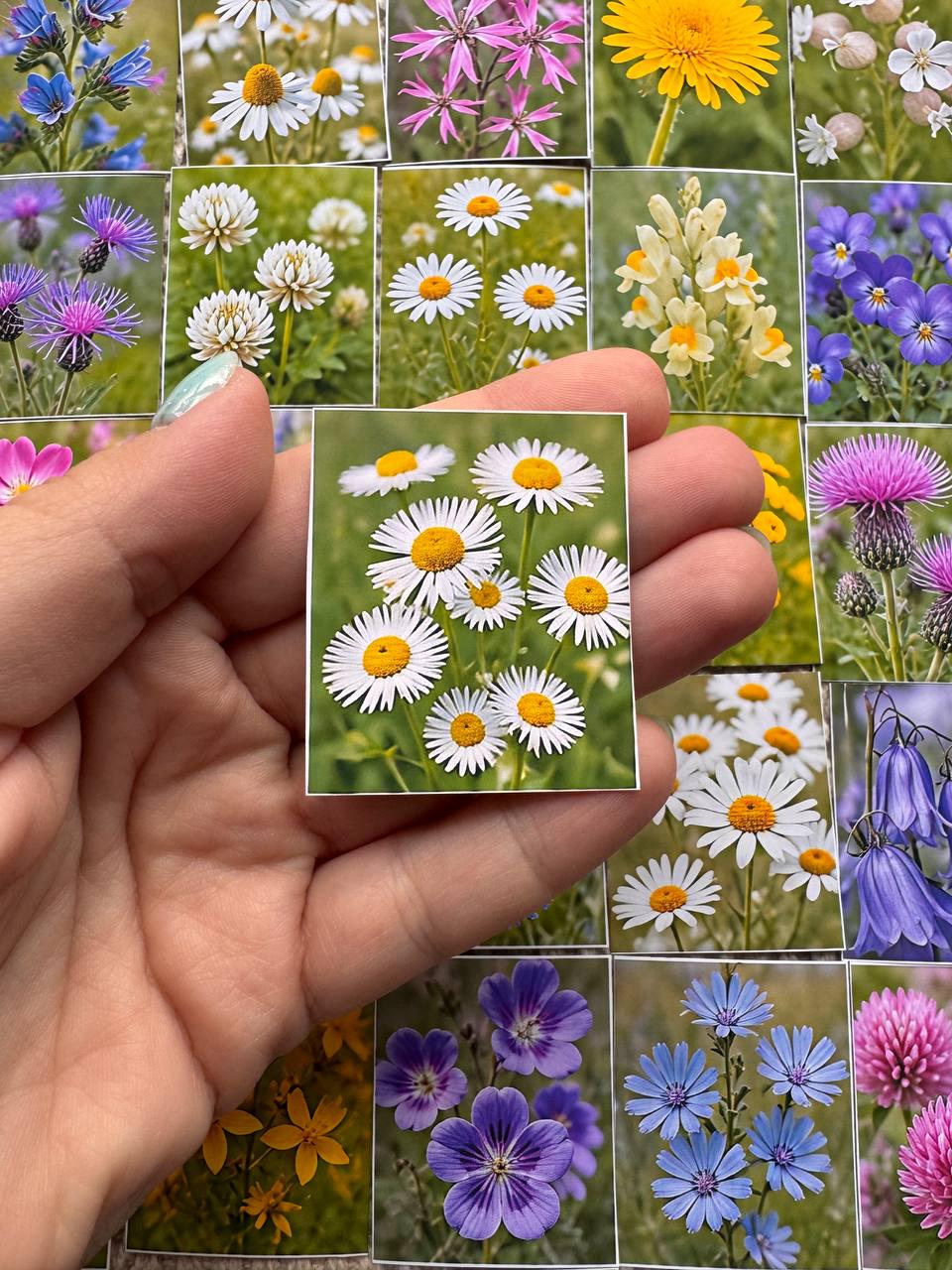 Set of 30 Wildflower Stickers Set, Meadow Flower Die Cuts, Botanical Scrapbook Stickers, Floral Journal Ephemera, Cottagecore Flower Pack
