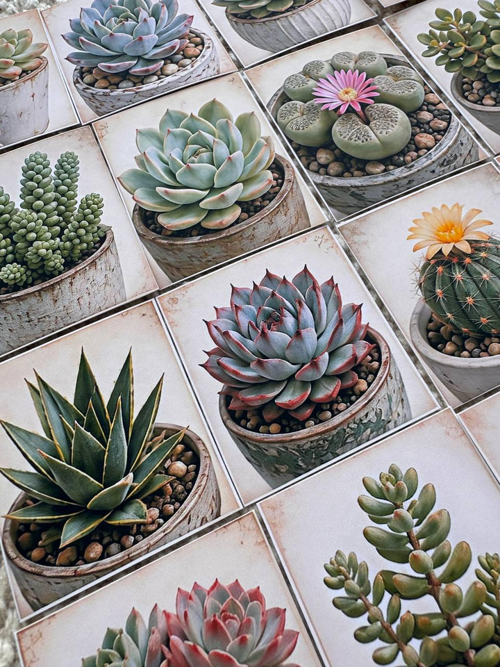 Set of 30 Succulent Stickers Set, Cactus & Succulent Die Cuts, Botanical Planner, Plant Lover Scrapbook Ephemera, Cottagecore Journal Pack
